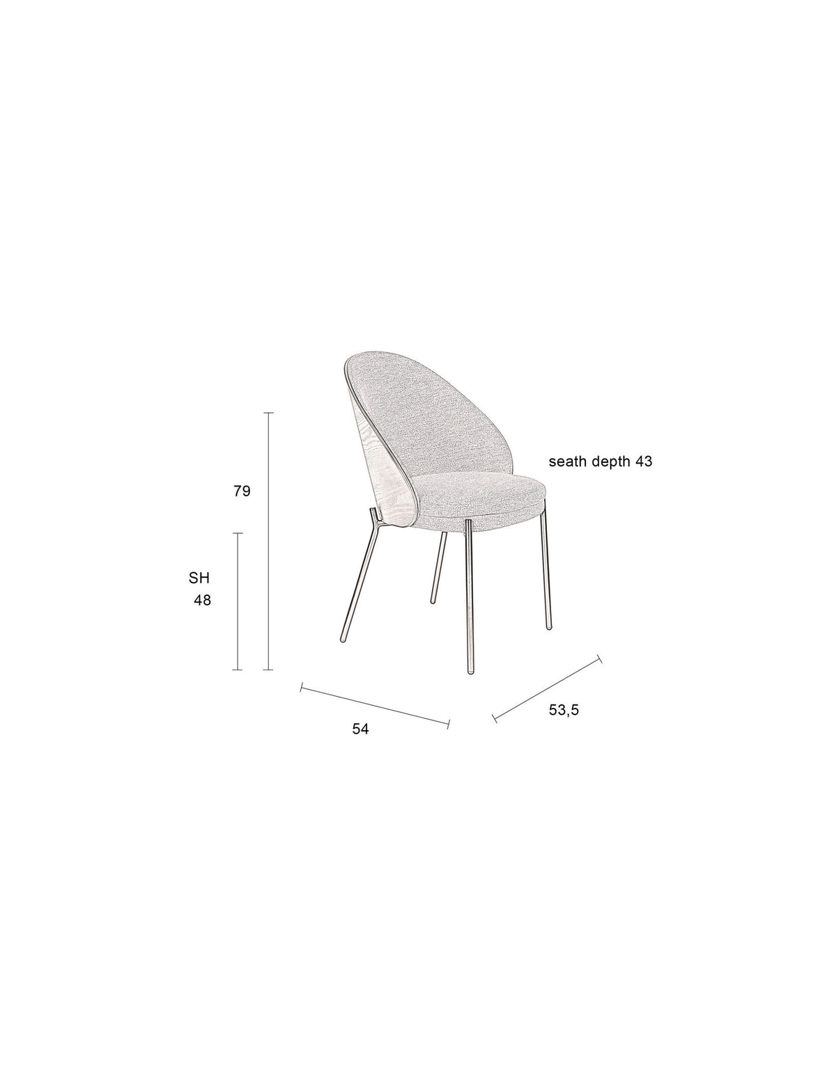 Stuhl Rodin in Beige / Schwarz präsentiert im Onlineshop von KAQTU Design AG. Schalenstuhl ist von Dutchbone