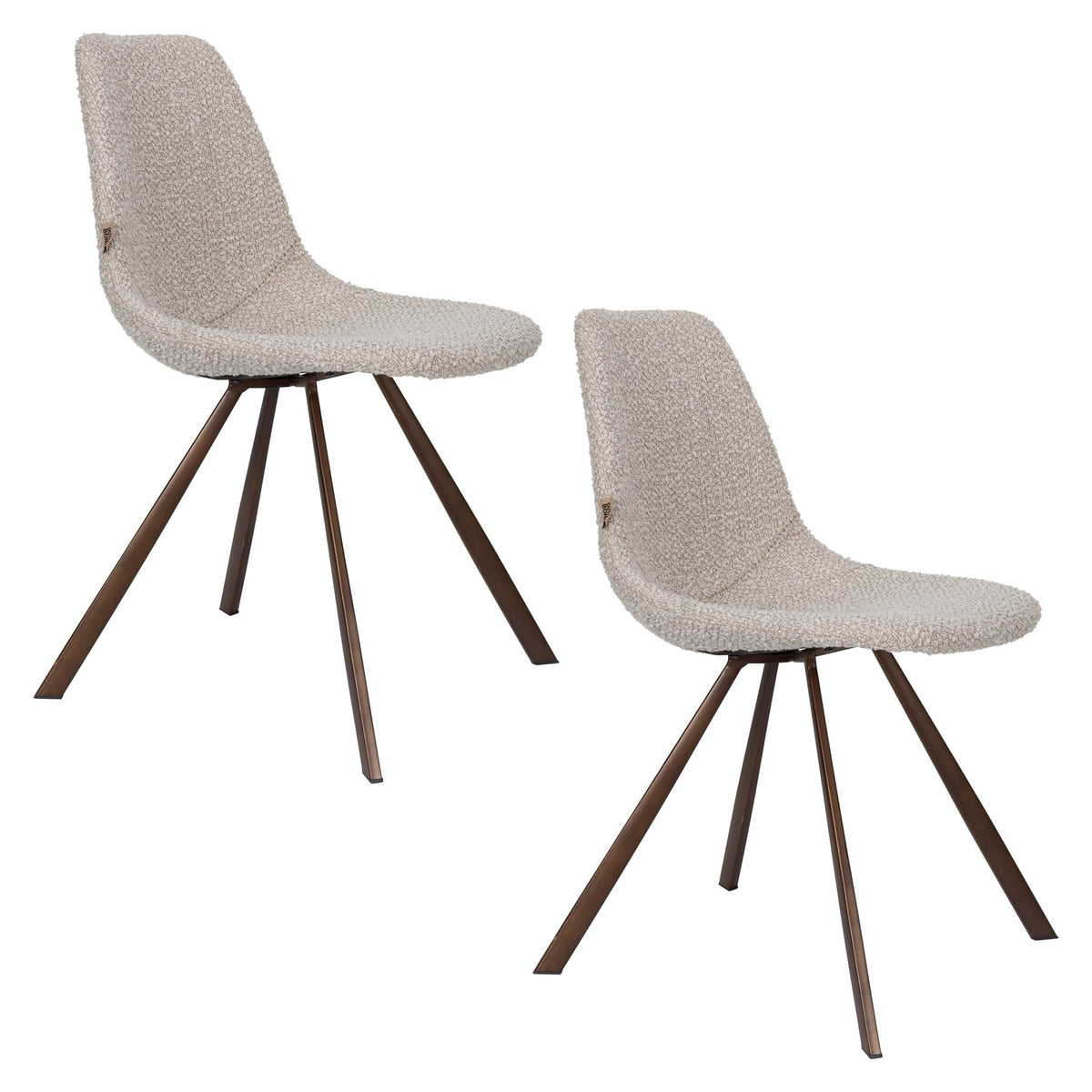 Franky Stuhl Bouclé in Schwarz präsentiert im Onlineshop von KAQTU Design AG. Stuhl ist von Dutchbone