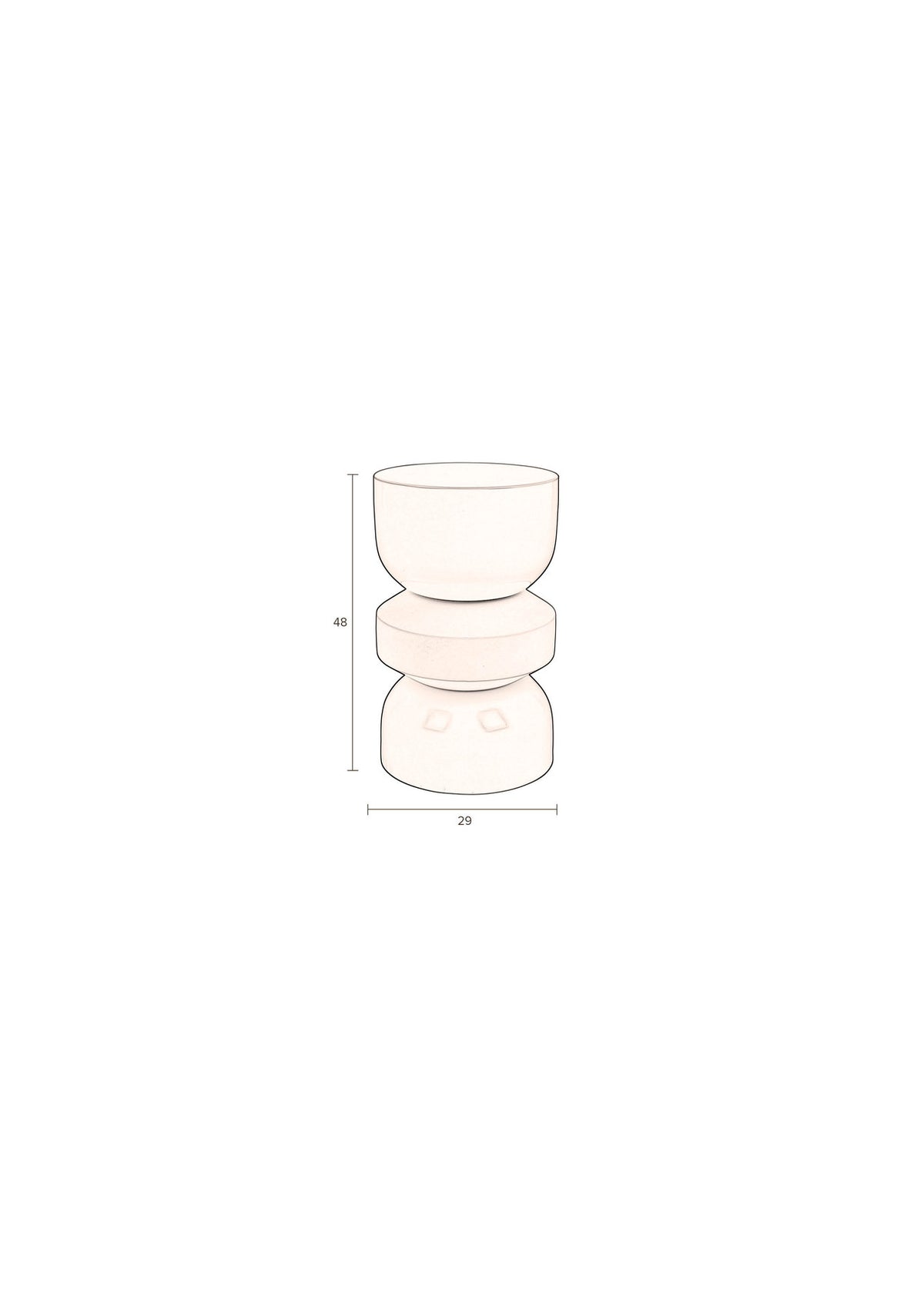 Hocker Apollo Beige in Rot präsentiert im Onlineshop von KAQTU Design AG. Hocker ist von Dutchbone