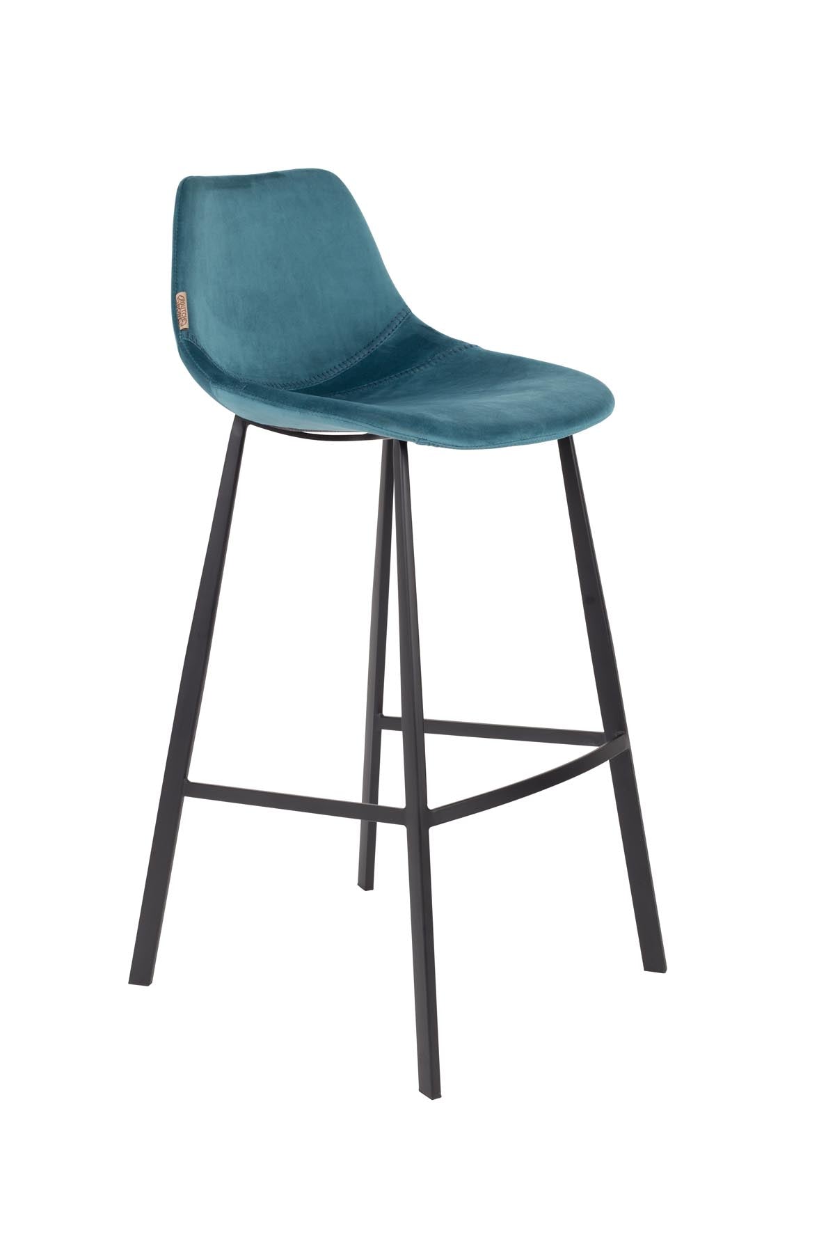 Barstuhl Franky Velvet in Petrol präsentiert im Onlineshop von KAQTU Design AG. Barstuhl ist von Dutchbone