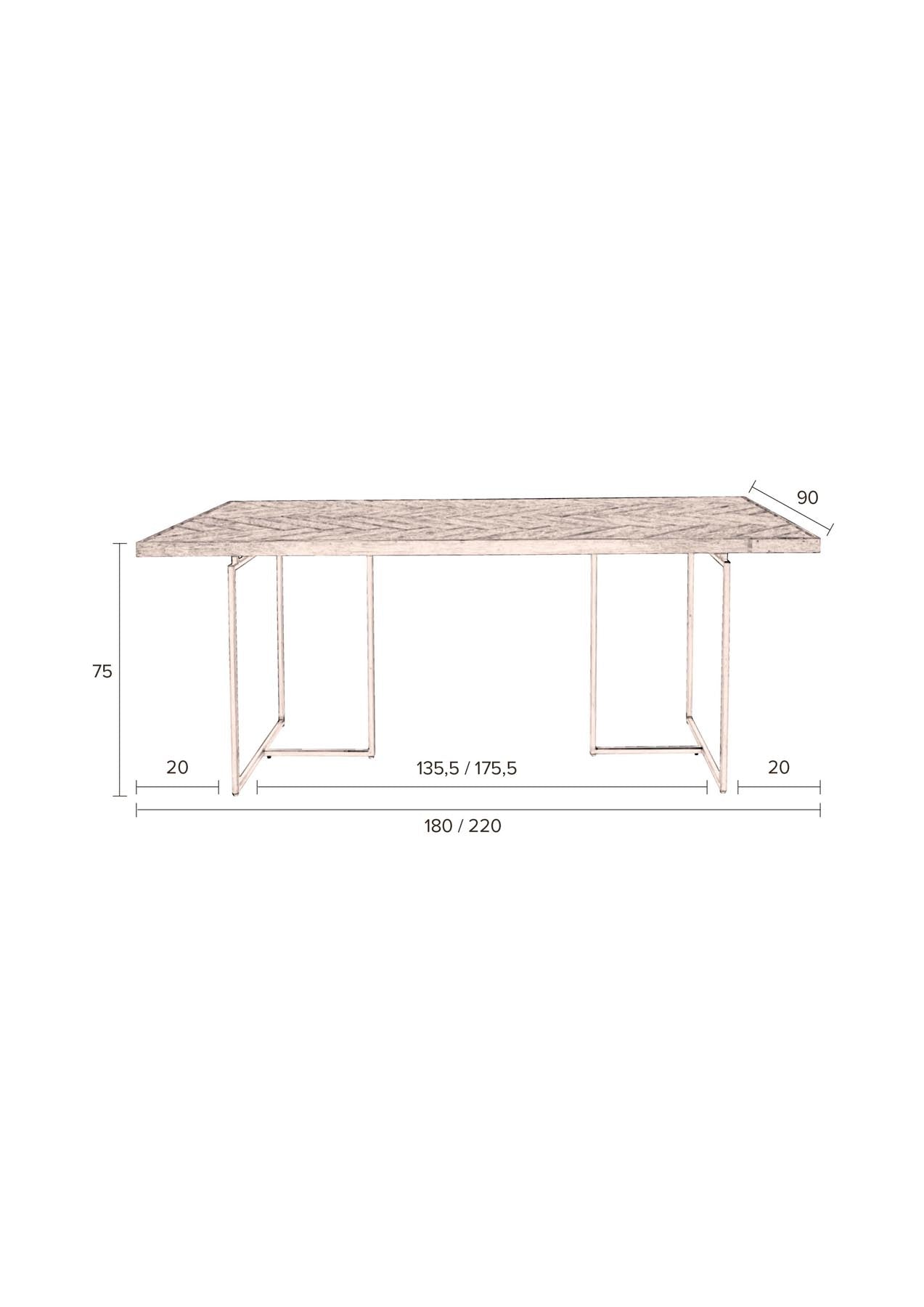 Tisch Class in Braun/Messing präsentiert im Onlineshop von KAQTU Design AG. Esstisch ist von Dutchbone