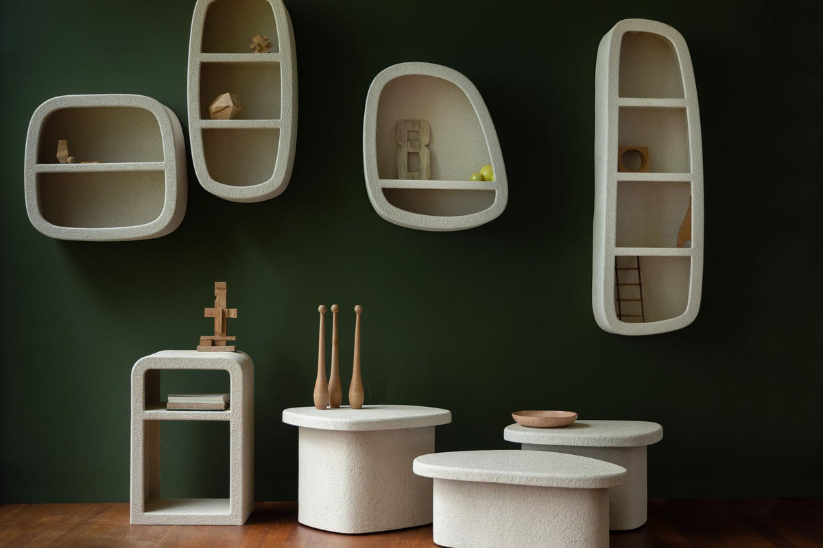 Beistelltisch Veda Low in Beige präsentiert im Onlineshop von KAQTU Design AG. Beistelltisch ist von Dutchbone