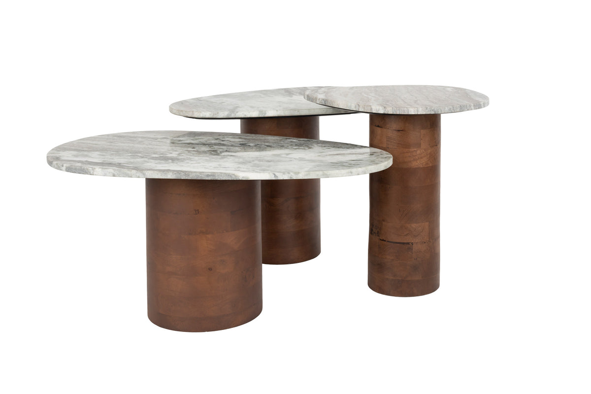 Beistelltisch Suki (3er-Set) in Braun präsentiert im Onlineshop von KAQTU Design AG. Couchtisch ist von Dutchbone