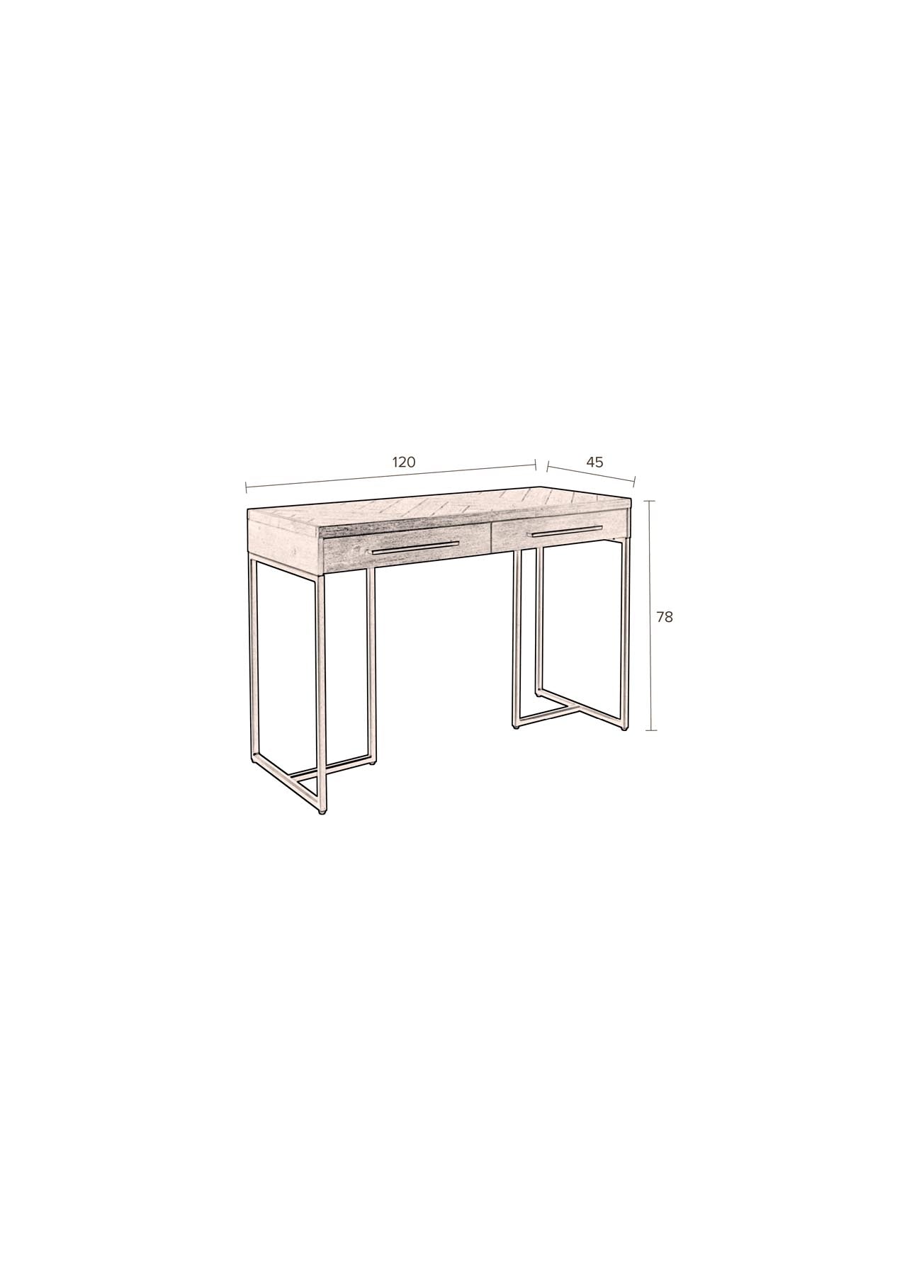 Konsolentisch Class in Braun/Messing präsentiert im Onlineshop von KAQTU Design AG. Schreibtisch ist von Dutchbone