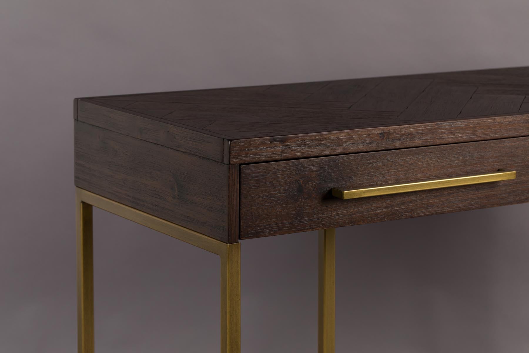 Konsolentisch Class in Braun/Messing präsentiert im Onlineshop von KAQTU Design AG. Schreibtisch ist von Dutchbone