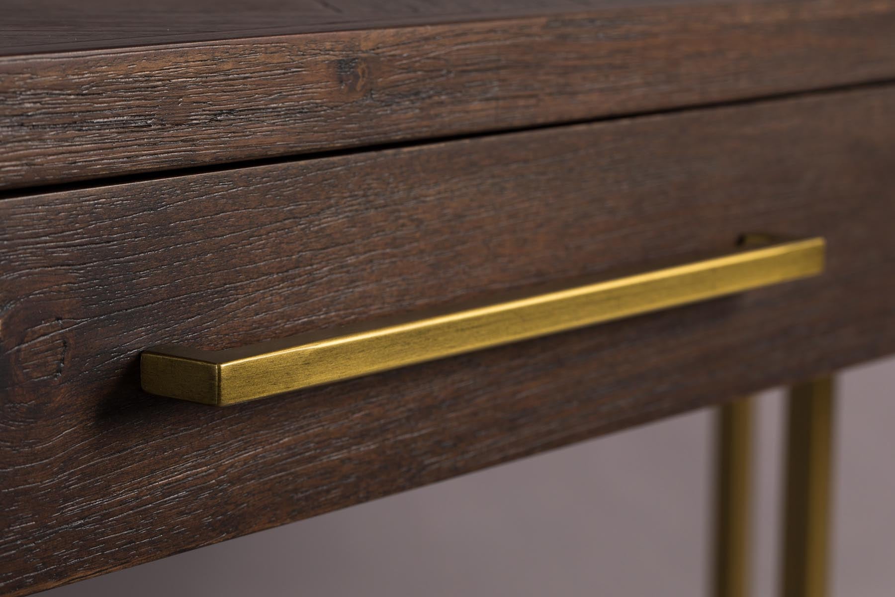 Konsolentisch Class in Braun/Messing präsentiert im Onlineshop von KAQTU Design AG. Schreibtisch ist von Dutchbone