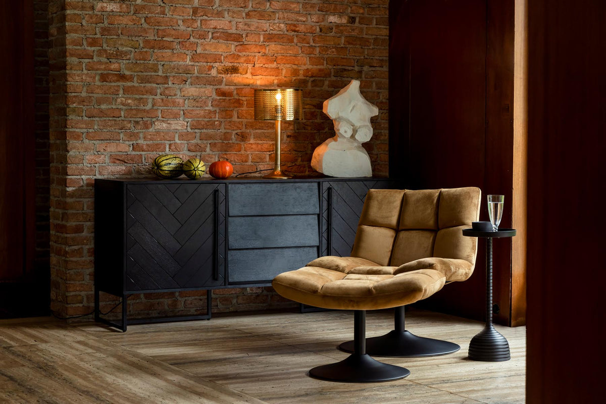 Loungesessel Bar Velvet in Goldbraun präsentiert im Onlineshop von KAQTU Design AG. Sessel ist von Dutchbone