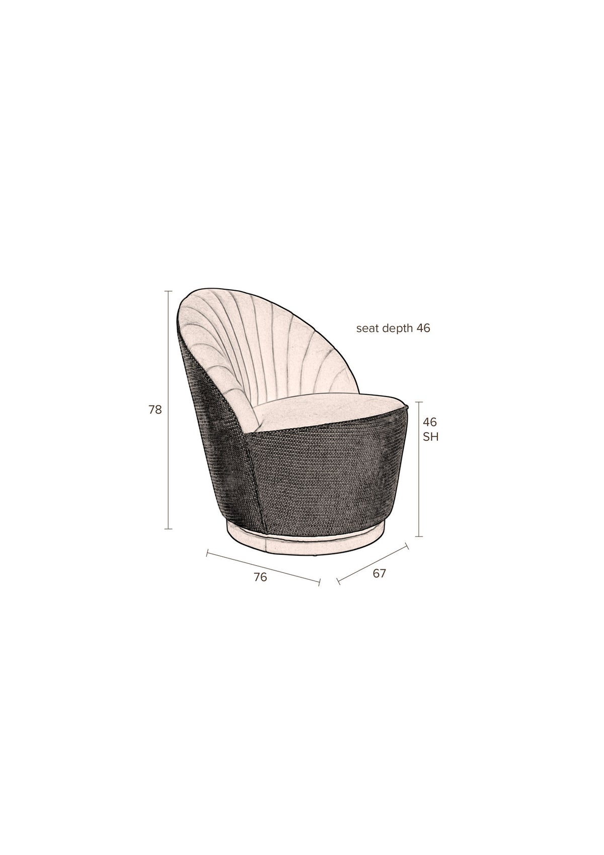 Loungesessel Madison in Whiskey präsentiert im Onlineshop von KAQTU Design AG. Sessel ist von Dutchbone