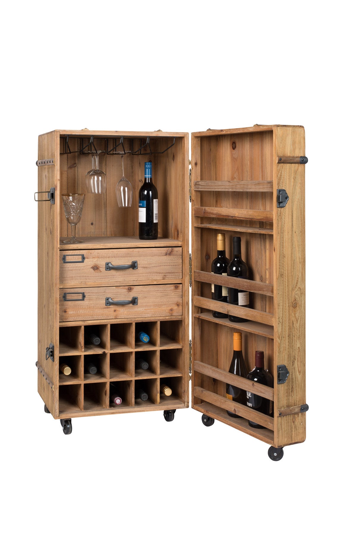 Cabinet Lico in Braun präsentiert im Onlineshop von KAQTU Design AG. Weinregal ist von Dutchbone