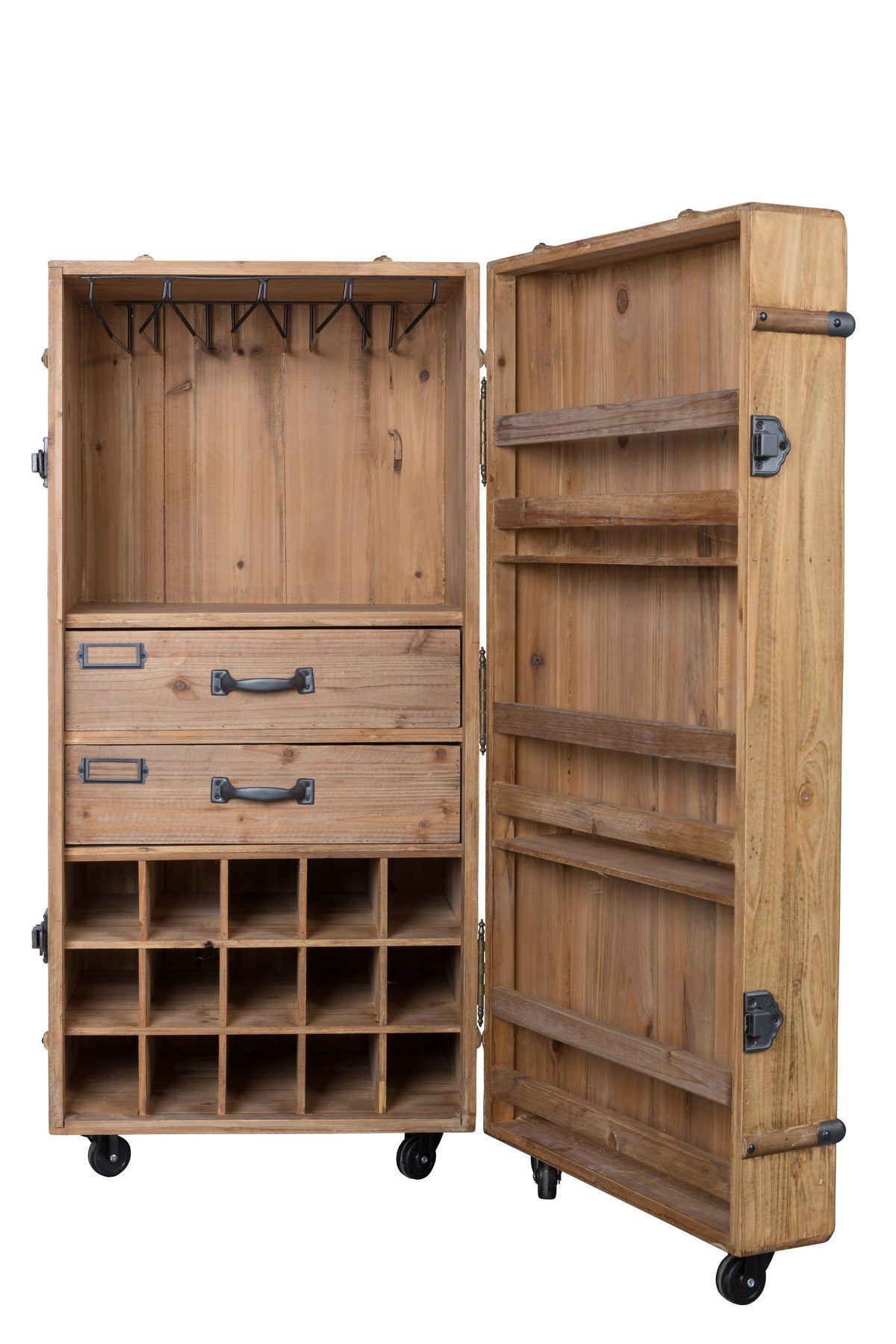 Cabinet Lico in Braun präsentiert im Onlineshop von KAQTU Design AG. Weinregal ist von Dutchbone
