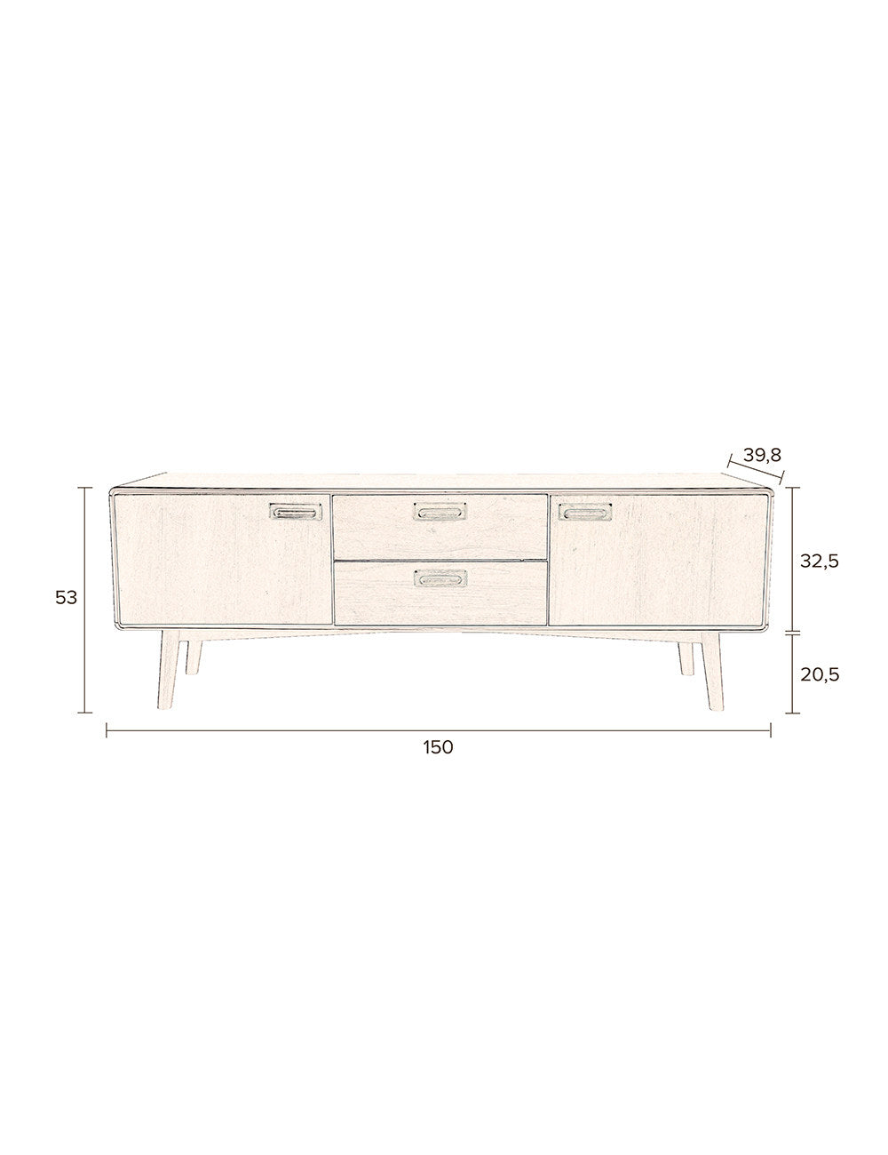 Sideboard Juju Low in Mehrfarbig präsentiert im Onlineshop von KAQTU Design AG. Sideboard ist von Dutchbone