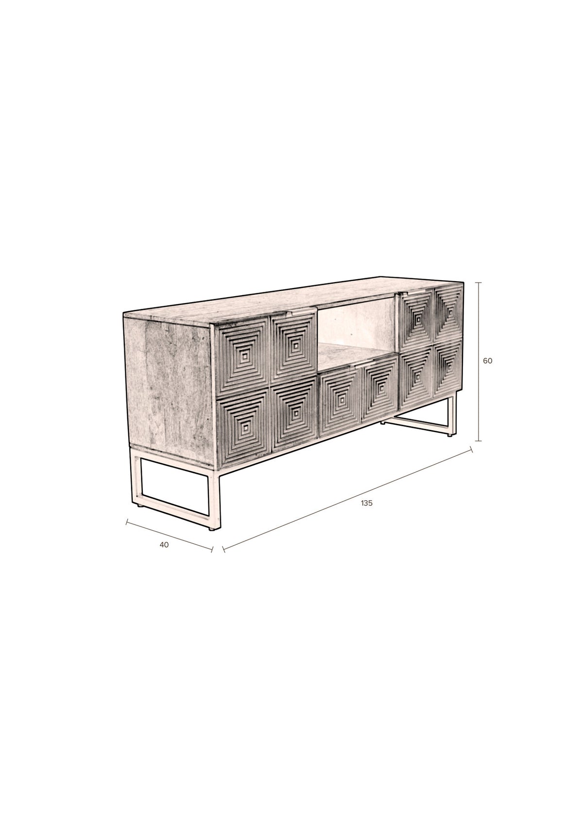 Sideboard Volan in Gold präsentiert im Onlineshop von KAQTU Design AG. Sideboard ist von Dutchbone