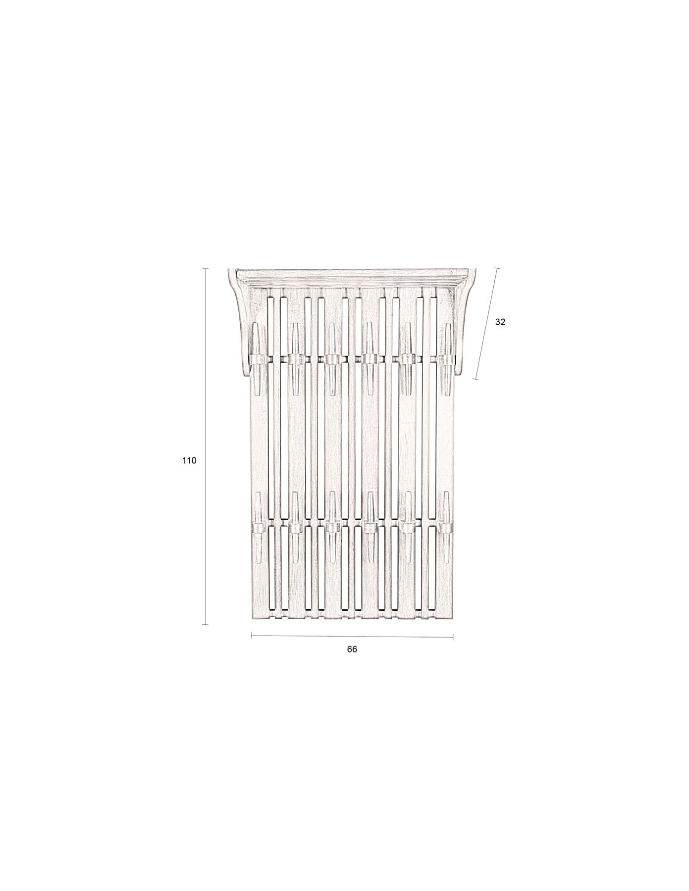 Wandgarderobe Jakub in Walnuss präsentiert im Onlineshop von KAQTU Design AG. Garderobe ist von Dutchbone