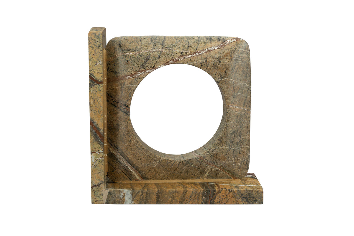Buchstütze Satpura Brauner Marmor (2er-Set) in Braun präsentiert im Onlineshop von KAQTU Design AG. Haushaltshilfen ist von Dutchbone