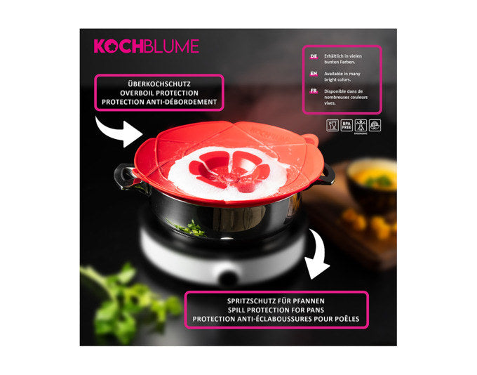 Kochblume ø 29 cm rot in Rot präsentiert im Onlineshop von KAQTU Design AG. Pfannendeckel ist von KOCHBLUME