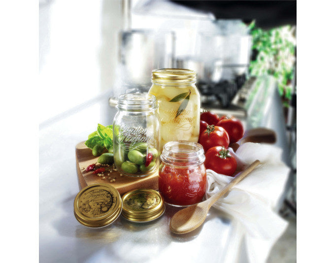 EINKOCHWELT Konservenglas Quattro Stagioni 500 ml in Transparent, Gold präsentiert im Onlineshop von KAQTU Design AG. Einmachgläser ist von EINKOCHWELT