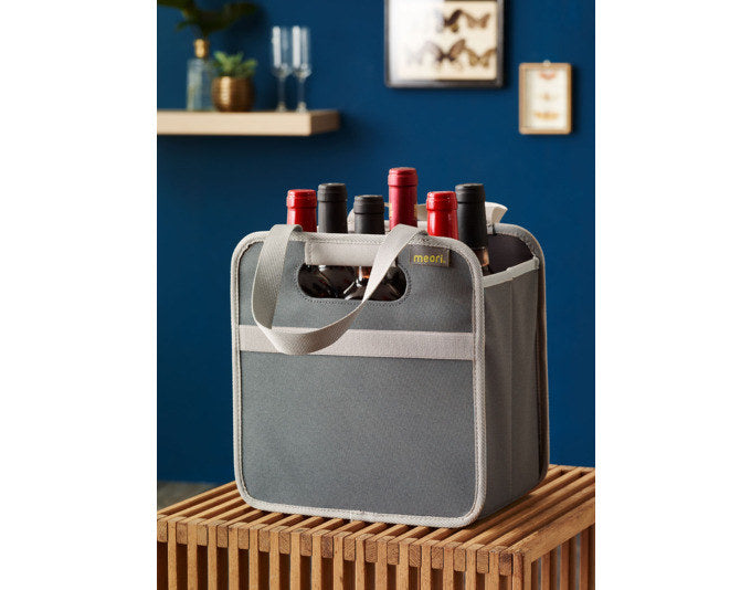 MEORI Flaschenträger faltbar 6 Flaschen granite grey in Granite grey, Grau präsentiert im Onlineshop von KAQTU Design AG. Haushaltshilfen ist von MEORI