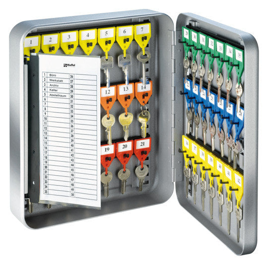 Schlüsselschrank KR-15 42 Haken in Lichtgrau, Grau, RAL 7035 präsentiert im Onlineshop von KAQTU Design AG. Schlüsselkasten ist von RIEFFEL