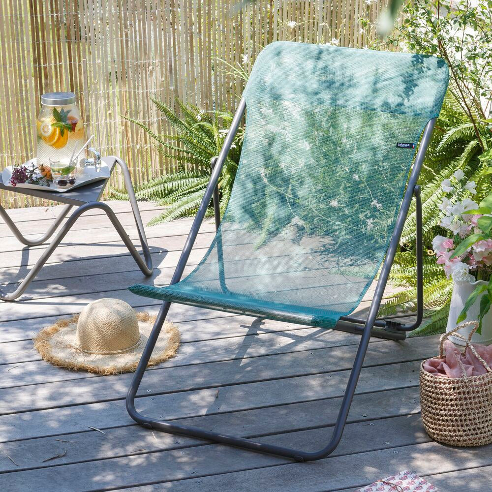LAFUMA Sessel Maxi Transat chlorophyle in Chlorophyle, Grün, Titane, Grau präsentiert im Onlineshop von KAQTU Design AG. Liegestuhl ist von LAFUMA