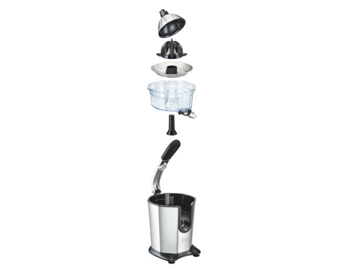 SOLIS Zitruspresse Smart Juicer Typ 8453 in Schwarz, Silber präsentiert im Onlineshop von KAQTU Design AG. Zitronenpresse ist von SOLIS