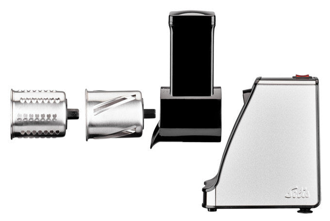 SOLIS Trommelraffel Slice & More Typ 8401 in Schwarz, Silber präsentiert im Onlineshop von KAQTU Design AG. Reiben + Raffeln ist von SOLIS