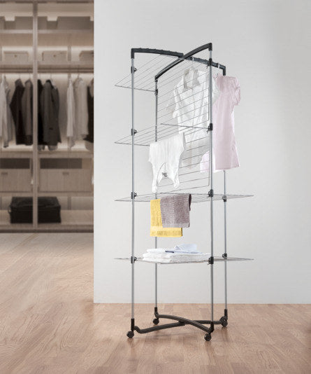 METALTEX Wäschetrockner Turm Faro 4 Etagen in Weiss, Anthrazit, Grau präsentiert im Onlineshop von KAQTU Design AG. Wäscheständer ist von METALTEX