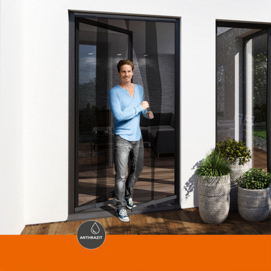 WINDHAGER Teleskop IS-Türvorhang 250x120 cm in Anthrazit, Grau präsentiert im Onlineshop von KAQTU Design AG. Insektenabwehr ist von WINDHAGER