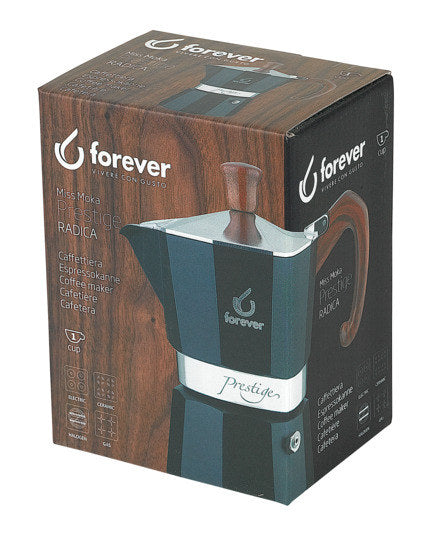FOREVER Kaffeezubereiter Radica Prestige 1 Tasse in Braun, Schwarz präsentiert im Onlineshop von KAQTU Design AG. Kaffeemaschine ist von FOREVER
