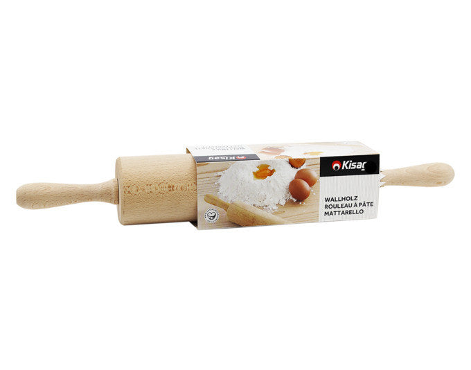 KISAG Teigroller Holz staplebare Verpackung 43 cm in Natur, Braun präsentiert im Onlineshop von KAQTU Design AG. Wallholz ist von KISAG