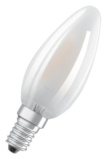 OSRAM LED-Lampe Retrofit Superstar Classic B E14 6.5W 806lm dimmable frosted Warm White in Matt, Weiss, RAL 9001 präsentiert im Onlineshop von KAQTU Design AG. Leuchtmittel ist von OSRAM