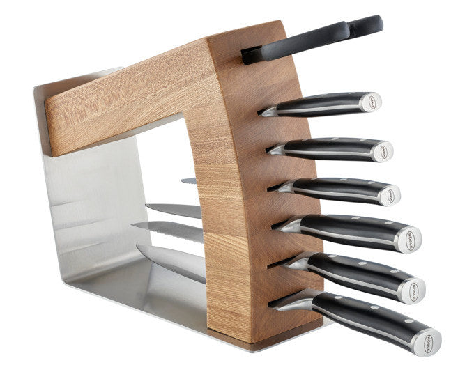 RÖSLE Messerblock MoveX Holz Inox 25x11x22 cm in Silber, Natur, Braun präsentiert im Onlineshop von KAQTU Design AG. Messerblock ist von RÖSLE