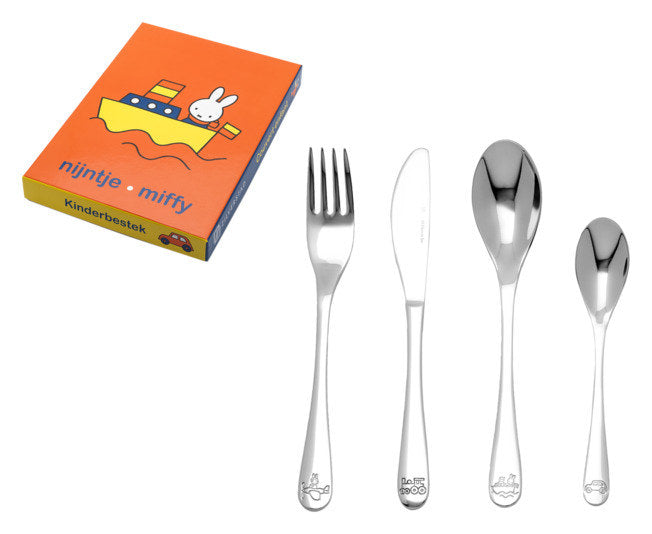 ZILVERSTAD Kinderbestecke Miffy Fahrzeuge 4-teilig in Silber präsentiert im Onlineshop von KAQTU Design AG. Kinderbesteck ist von ZILVERSTAD