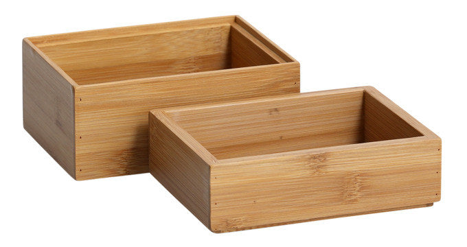 ZELLER PRESENT Ordnungsboxen-Set Bamboo 2-teilig 11x14.5x10 cm in Natur, Braun präsentiert im Onlineshop von KAQTU Design AG. Haushaltshilfen ist von ZELLER PRESENT