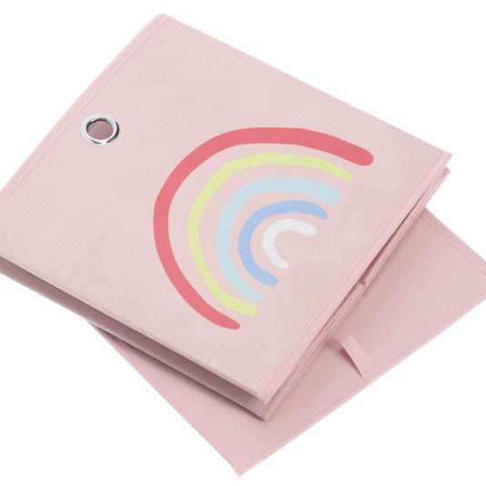 ZELLER PRESENT Aufbewahrungsbox Rosy Rainbow rosé Vlies 28x28x28 cm in Rosa, Dekoriert präsentiert im Onlineshop von KAQTU Design AG. Aufbewahrungsboxen ist von ZELLER PRESENT
