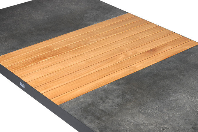 SIENA GARDEN Tisch Rondo 180x100x74 cm mit Holzeinsatz in Anthrazit, Grau präsentiert im Onlineshop von KAQTU Design AG. Gartentisch ist von SIENA GARDEN