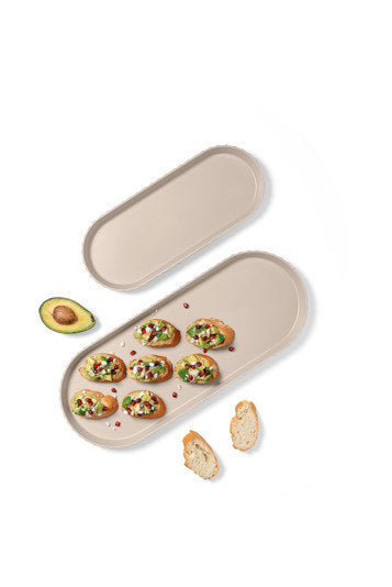 BLIM PLUS Tablett Minerva L moka grey 51x20.5 cm in Moka grey, Grau präsentiert im Onlineshop von KAQTU Design AG. Tablett ist von BLIMPLUS