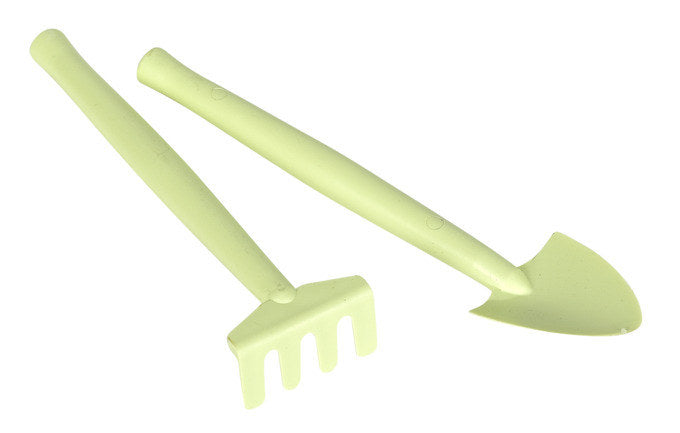 SIENA GARDEN Pikierwerkzeugset 2-teilig Rechen und Schaufel in Pastellgrün, Grün präsentiert im Onlineshop von KAQTU Design AG. Gartenwerkzeug ist von SIENA GARDEN
