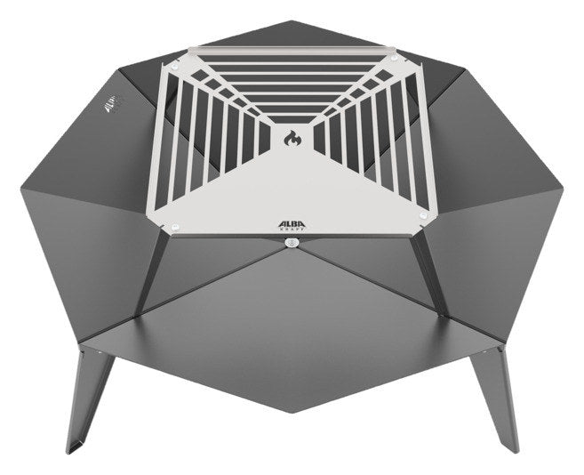 ALBRA KRAPF Feuerschale mit Grillrost in Schwarz, Silber präsentiert im Onlineshop von KAQTU Design AG. Feuerschale ist von ALBA