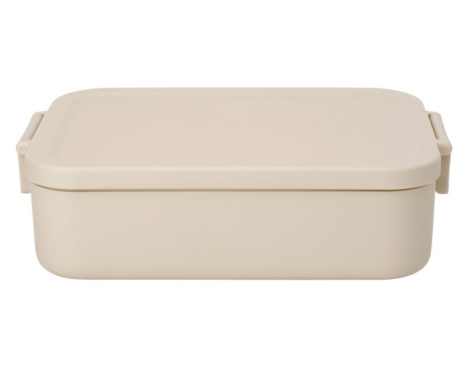 BRABANTIA Lunchbox Make & Take aus Kunststoff in Soft beige und Weiss mit Klippverschluss-Deckel, rechteckige Form, 1.1 Liter Fassungsvermögen.