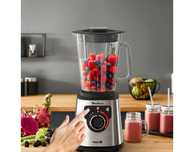MOULINEX Standmixer PerfectMix+ in Schwarz, Silber, Transparent präsentiert im Onlineshop von KAQTU Design AG. Blender ist von MOULINEX