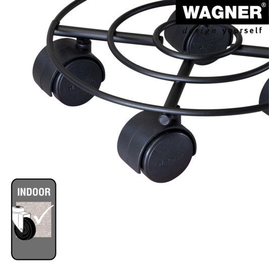 WAGNER Rolluntersetzer ø 230 mm Stahl schwarz matt GH0942 in Matt schwarz präsentiert im Onlineshop von KAQTU Design AG. Pflanzenroller ist von WAGNER