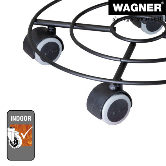 WAGNER Rolluntersetzer ø 300 mm Stahl schwarz matt soft GH0944 in Matt schwarz präsentiert im Onlineshop von KAQTU Design AG. Pflanzenroller ist von WAGNER