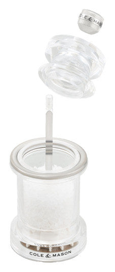 COLE&MASON Salzmühle 675 Acryl 11.8x5.4x5.4 cm in Transparent präsentiert im Onlineshop von KAQTU Design AG. Salz & Pfeffer ist von COLE & MASON