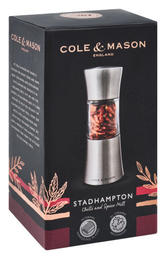 COLE&MASON Chili- und Gewürzmühle Stadhampton Edelstahl/Acryl 16.5 cm in Silber, Transparent präsentiert im Onlineshop von KAQTU Design AG. Mühlen ist von COLE & MASON