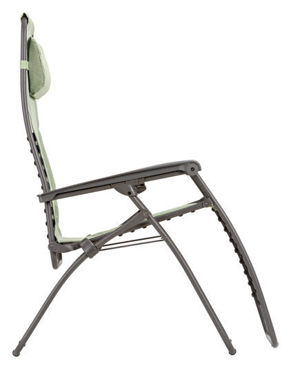 LAFUMA Relaxsessel Relax 601 in Moss und Titane mit Gestell aus lackiertem Stahlrohr und abnehmbarem Batyline-Bezug, stufenlos verstellbar.