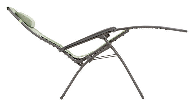 LAFUMA Relaxsessel Relax 601 in Moss und Titane mit Gestell aus lackiertem Stahlrohr und abnehmbarem Batyline-Bezug, stufenlos verstellbar.