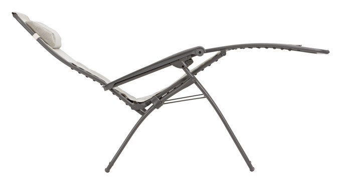 LAFUMA Relaxsessel Relax 601 seigle II mit Gestell in Titane, Bezug aus Batyline Gewebe in Braun-Grau, stufenlos verstellbarer Liegestuhl für den Outdoor-Bereich