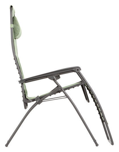 LAFUMA Relaxsessel Relax 601 XL in Moss mit Gestell in Titane, Liegestuhl mit Batyline-Bezug, verstellbarer Kopfstütze und Armlehnen aus Polypropylen.