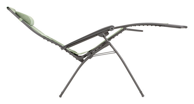 LAFUMA Relaxsessel Relax 601 XL in Moss mit Gestell in Titane, Liegestuhl mit Batyline-Bezug, verstellbarer Kopfstütze und Armlehnen aus Polypropylen.