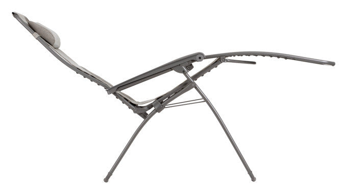 LAFUMA Relaxsessel Relax 601 XL terre mit Gestell in Titane, Bezug aus Batyline-Gewebe, Armlehnen aus Polypropylen, klappbares Stahlgestell, Outdoor-Liegestuhl.